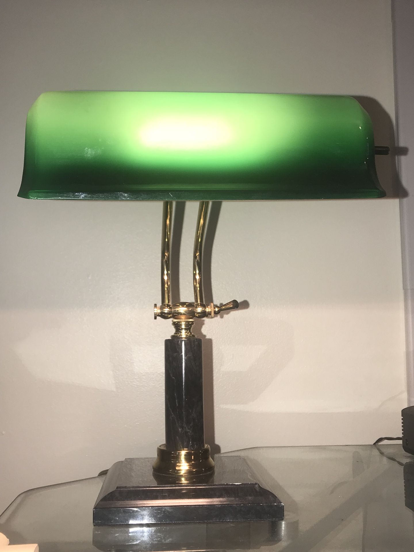 Vintage Green Bankers Lamp