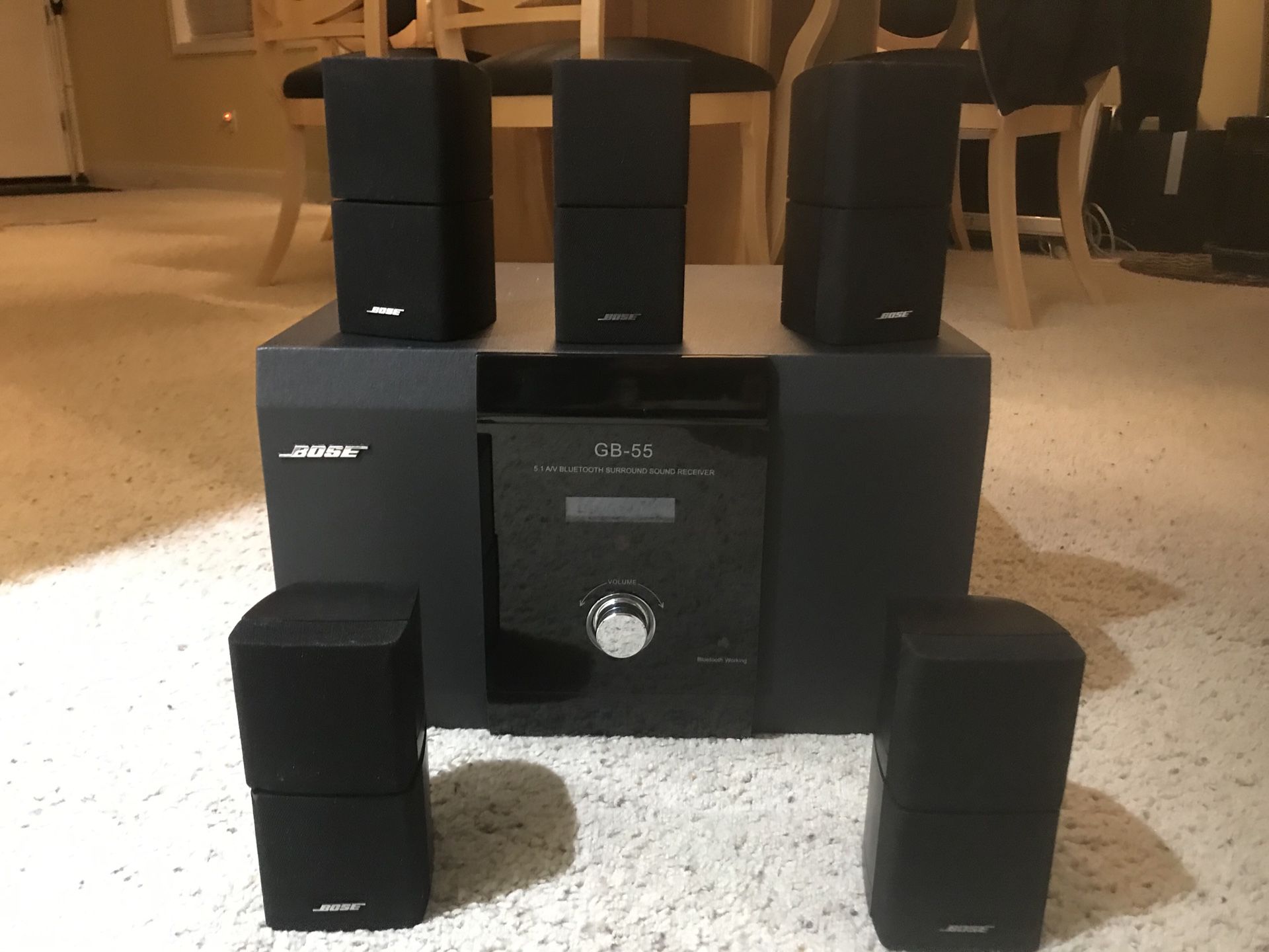 Bose GB-55 Blue Tooth 5.1 Channel with 5 Cubes Speakers no remote