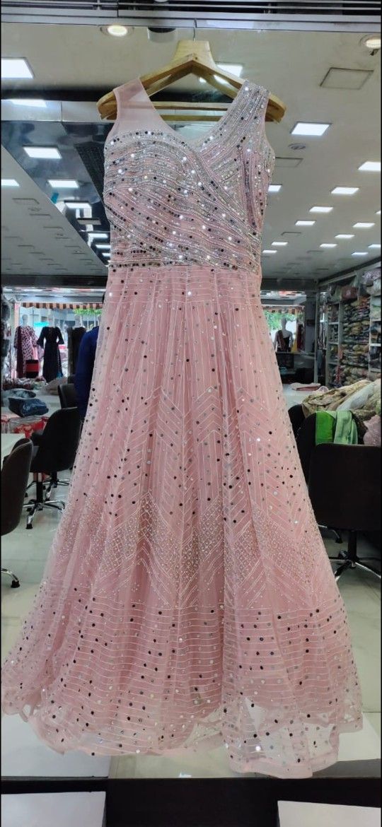 new prom or party wear mirror and diamond work