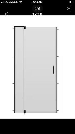 30 to 36 in. W x 71-3/4 in. H Frameless Pivoting Shower Door
