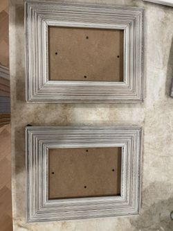 Set of two gray photo frames wooden