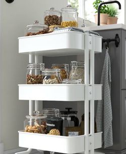 Metal cart storage rack wheeled cart bathroom storage kitchen storage