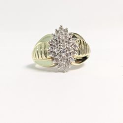 10k Diamond Cluster Ring