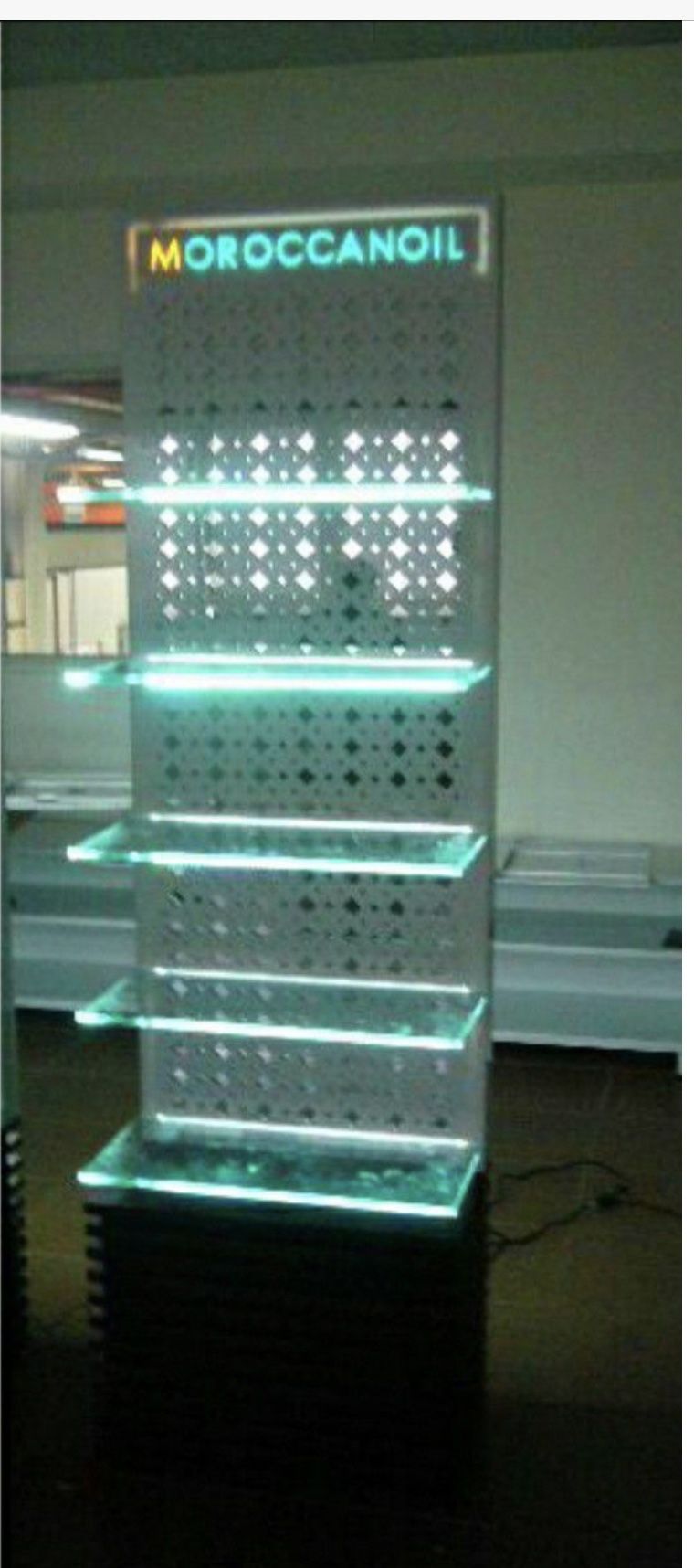 Shelves Moroccanoil retail display unit