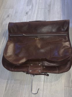 American Tourister Leather Suit Bag Suitcase with Hanger and Pockets