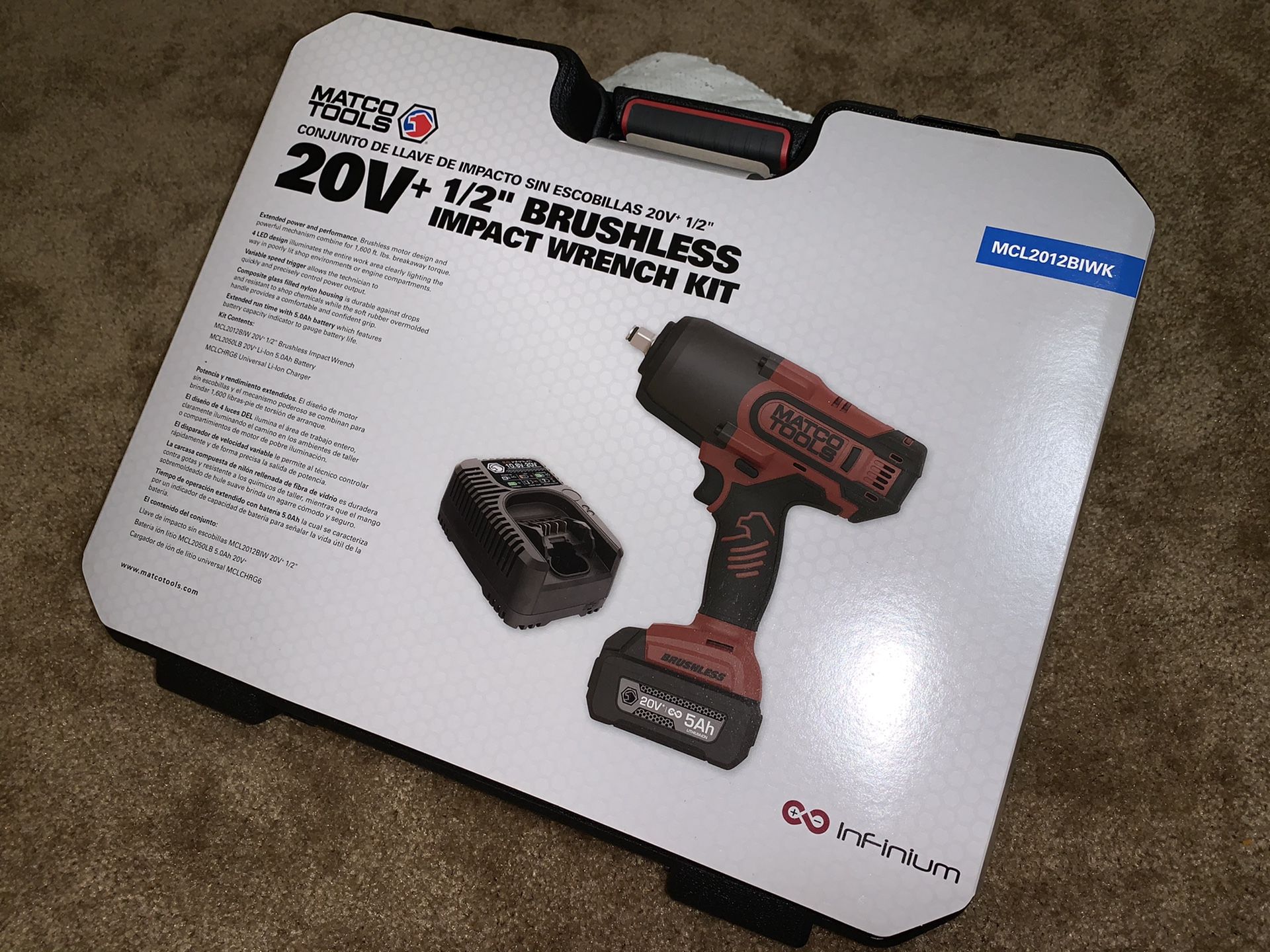 Matco Tools 20V+ Cordless Infinium 1/2" High Performance Impact Wrench