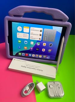 Apple iPad 8 10.2” Retina, 32GB, Wi-Fi) with Kids Case and Accessories