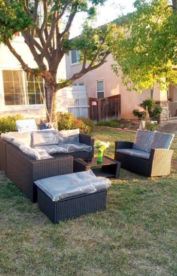 Black And Gray Patio Set Patio Outdoor Furniture Brand New Patio Furniture Set Outdoor Seating 🆕🚚