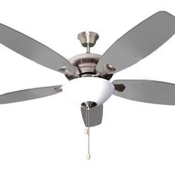 Brand New Home Enhancements Asher 52” 5 Blade UFO Fans - Brushed Nickel