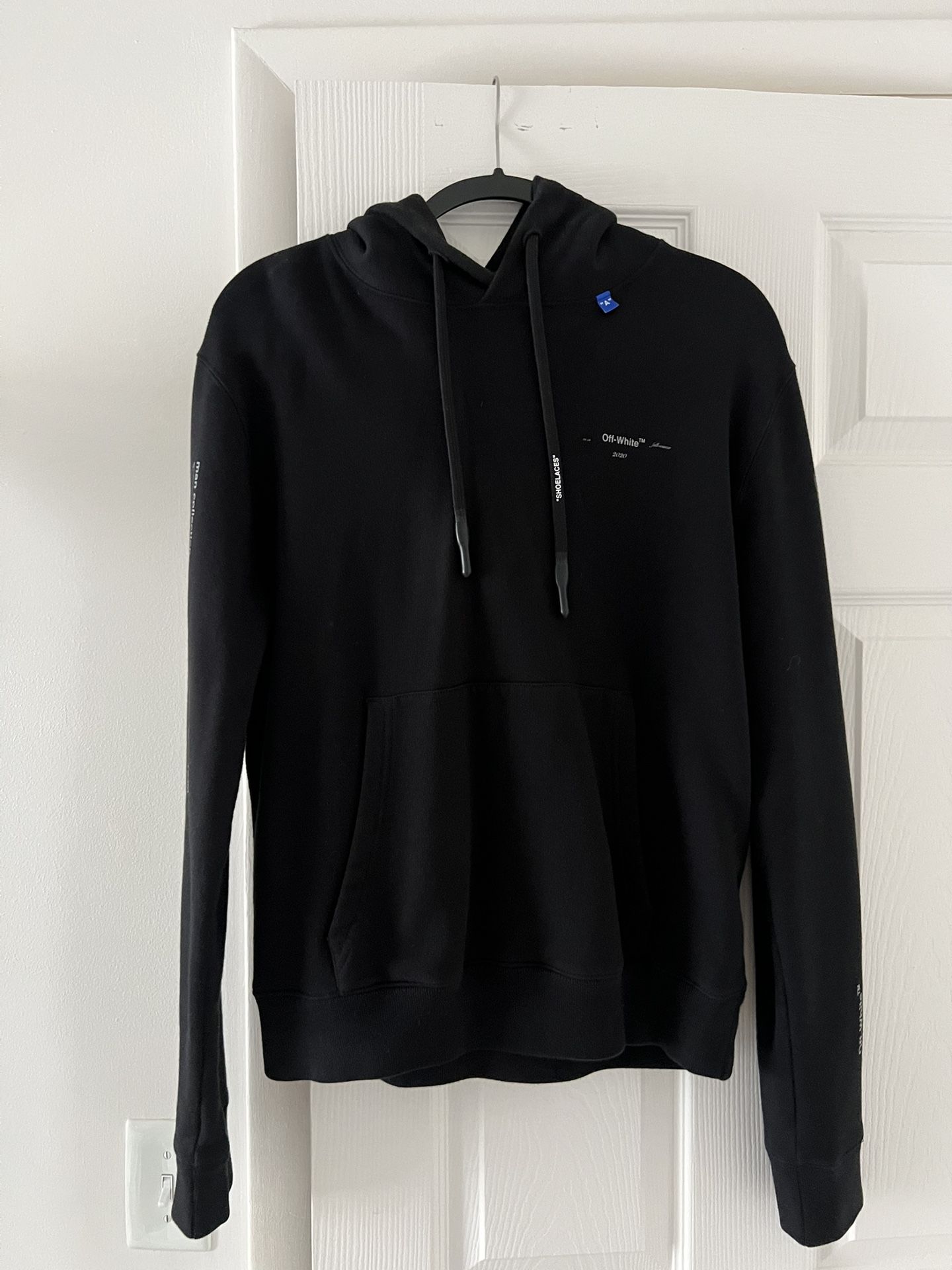 Off White Diag Unfinished Men's Small Slim Hoodie