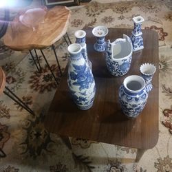 Mid-century Table With Ceramic Wear Pieces