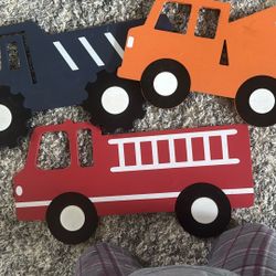 3 Wall Trucks Decor 