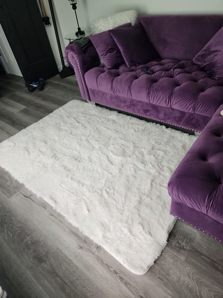 Purple Tuffed Sectional