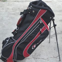 Top Flite XL stand golf bag in black and red