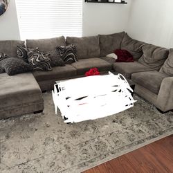 Luxe Gray 150” 4-Piece Left Arm Facing Chaise Sectional