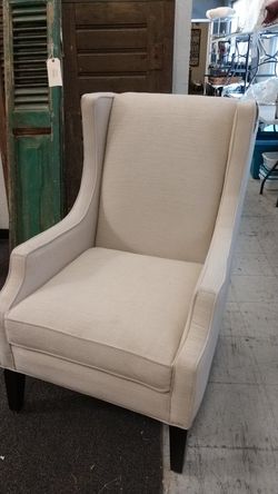 Linen wingback chair