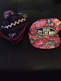 Texans beanie and vans SnapBack