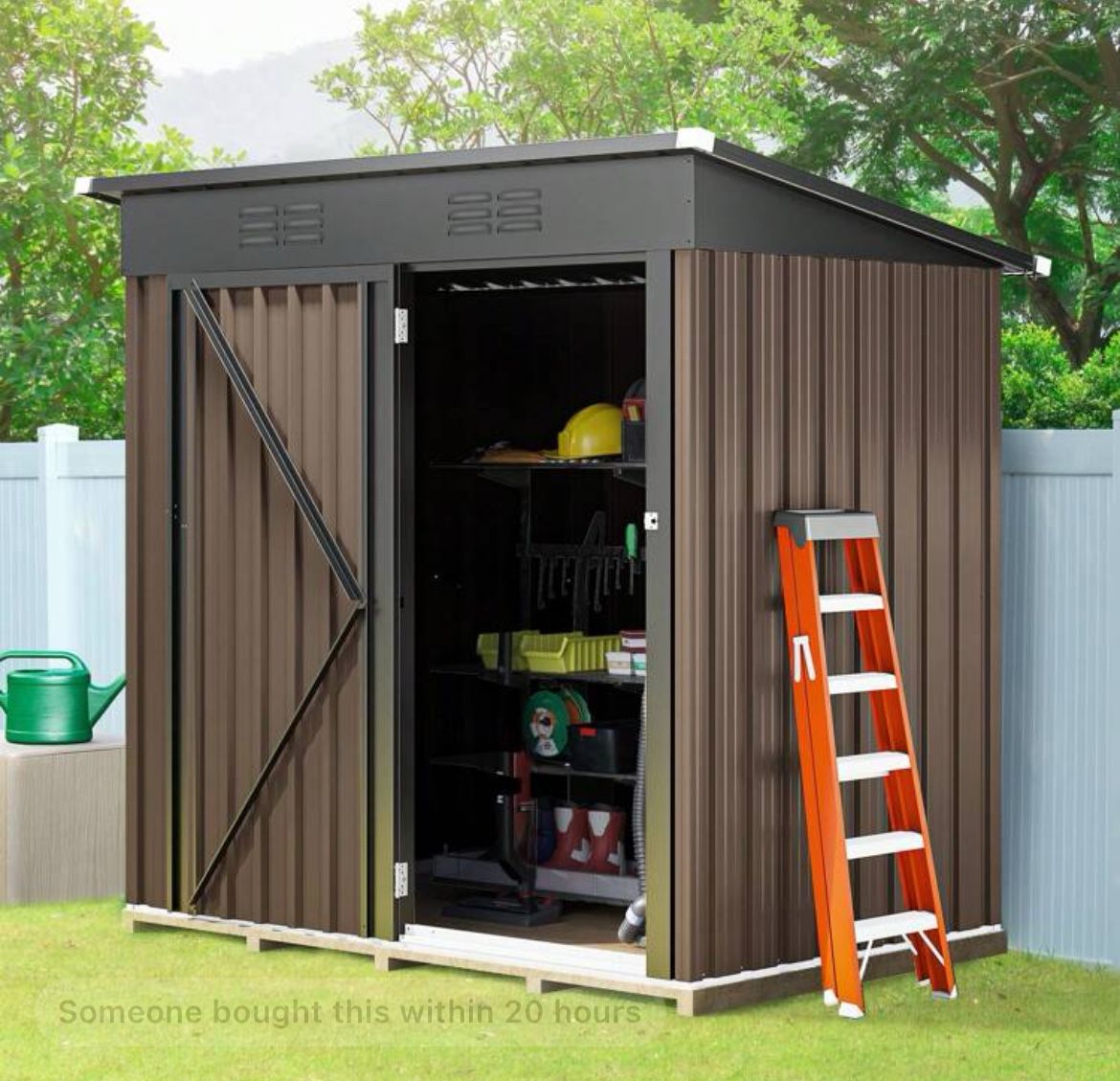 Outdoor Storage Shed 5x3FT, Heavy Duty Metal Tool Sheds Storage House With Single Lockable 