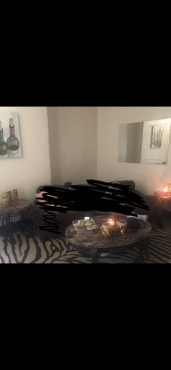 Coffee and 2 marble end tables