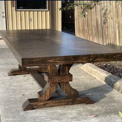 Custom Dining Table Farmhouse Country French Modern Rustic Solid Wood Set Restoration Hardware Insp Bench Hand Built Round Oval Counter Breakfast  