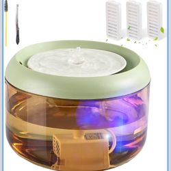 Marchul 85 oz/2.5 L Pet Water Fountain, Cat Water Fountains Without Wetting Whiskers, Cat Fountains with LED Light, Super Quiet Automatic Pet Water Di