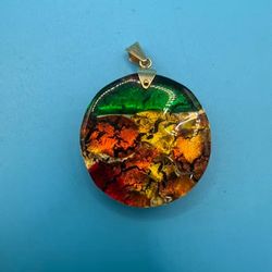 Circa 1970s Venetian Murano Glass 14k Pendant