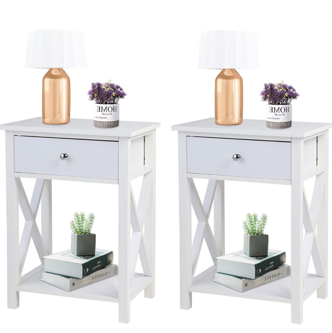Wooden Nightstand Set