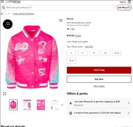 Barbie bombers jacket