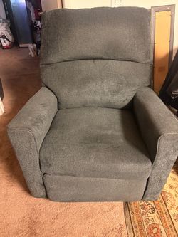 Gray Fabric Upholstered Recliner Chair