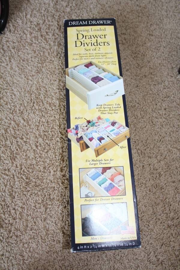 New, unopened Expandable Drawer Dividers Pkg/2, organizers