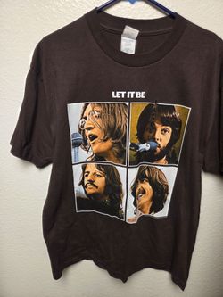 The Beatles - “Let It Be”  (LP Cover Image) - 2004 Brown Shirt  size  L - AAA