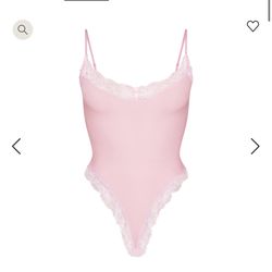 Skims Cotton Lace Cami Bodysuit