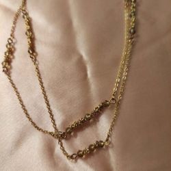 Long Beaded Station Necklace 34-1/2