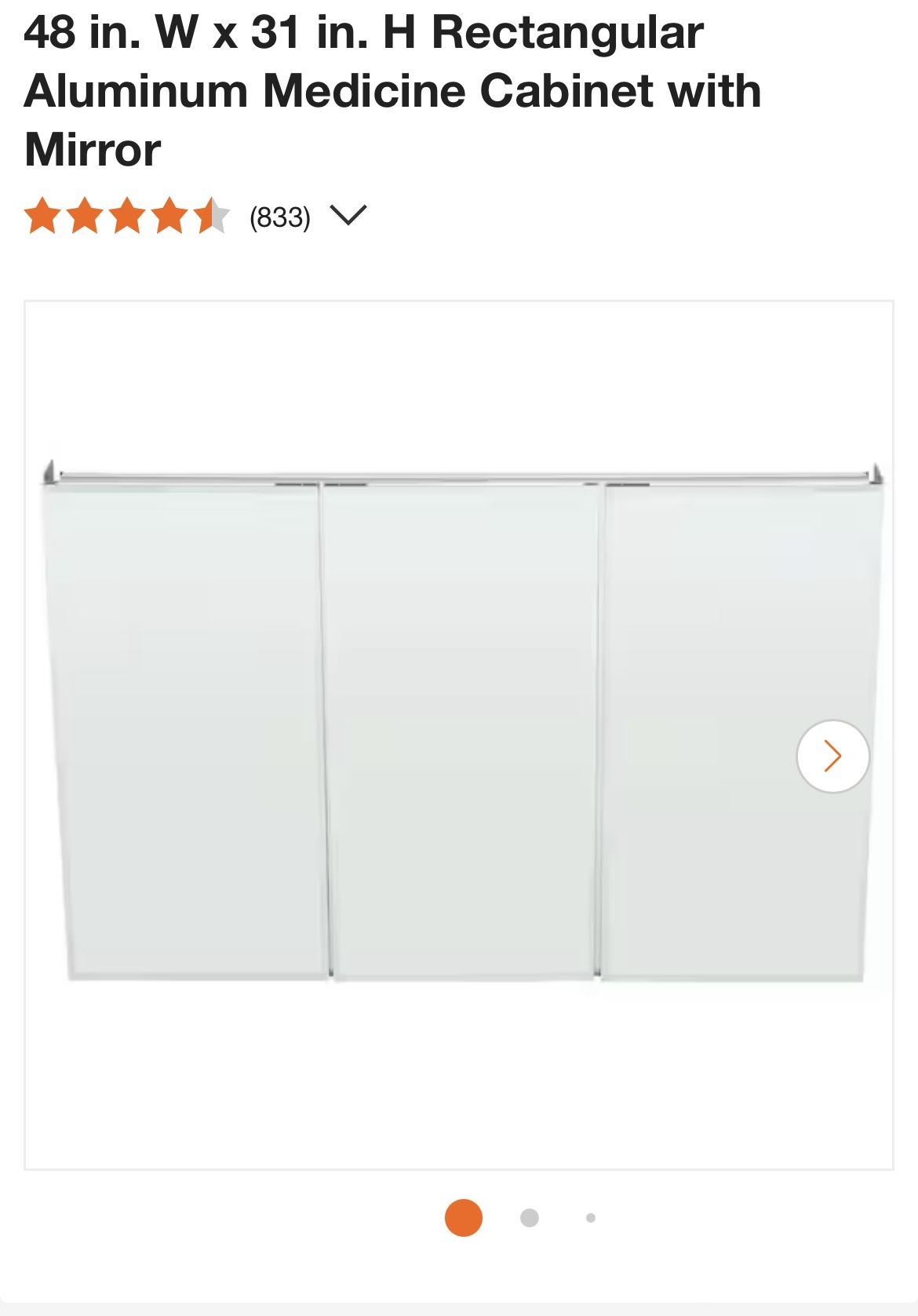 Pegasus 48 in. W x 31 in. H Rectangular Aluminum Medicine Cabinet with Mirror, Silver