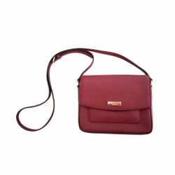 Kate Spade Laurel Way Saffiano Leather Flap Crossbody Bag - Burgundy