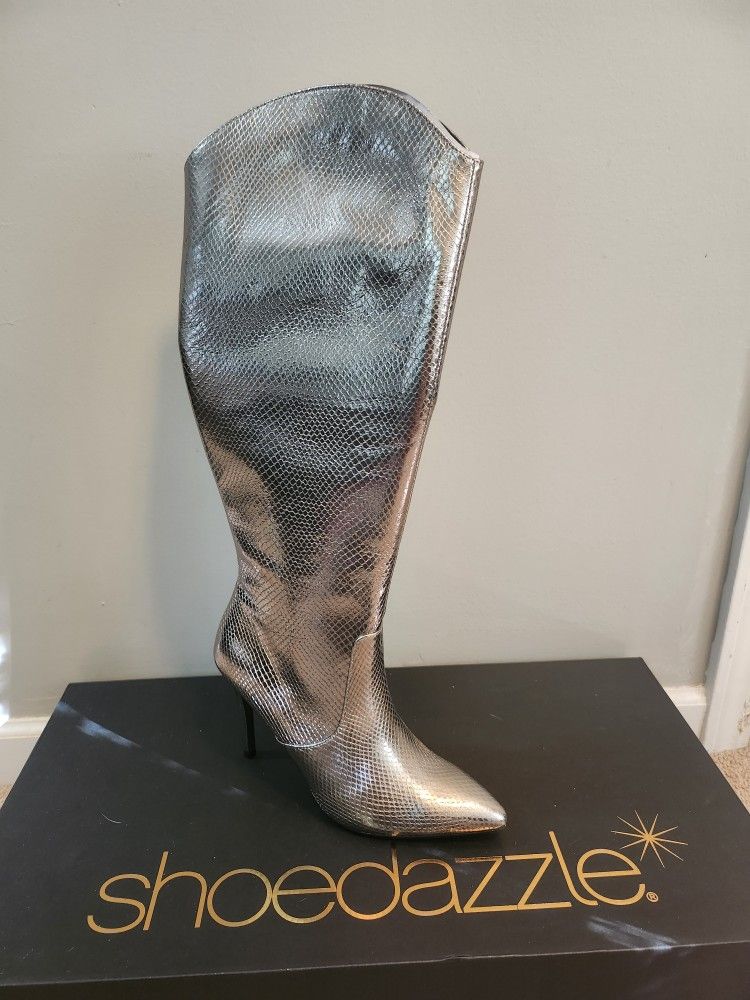 Gunmetal Color Boots Size 8.5. Brand New. Never Used. 25.00