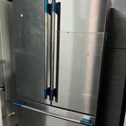 KitchenAid is a 36-inch wide, counter-depth French door refrigerator. It has an overall capacity of 24.3 cu. Ft. depth cabinet cutouts