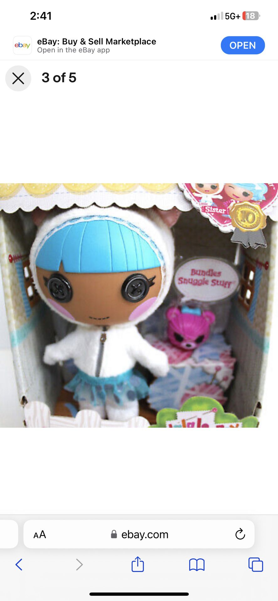 Lalaloopsy Littles 10th Anniversary Bundles Snuggle Stuff Doll W/ Pet - NEW