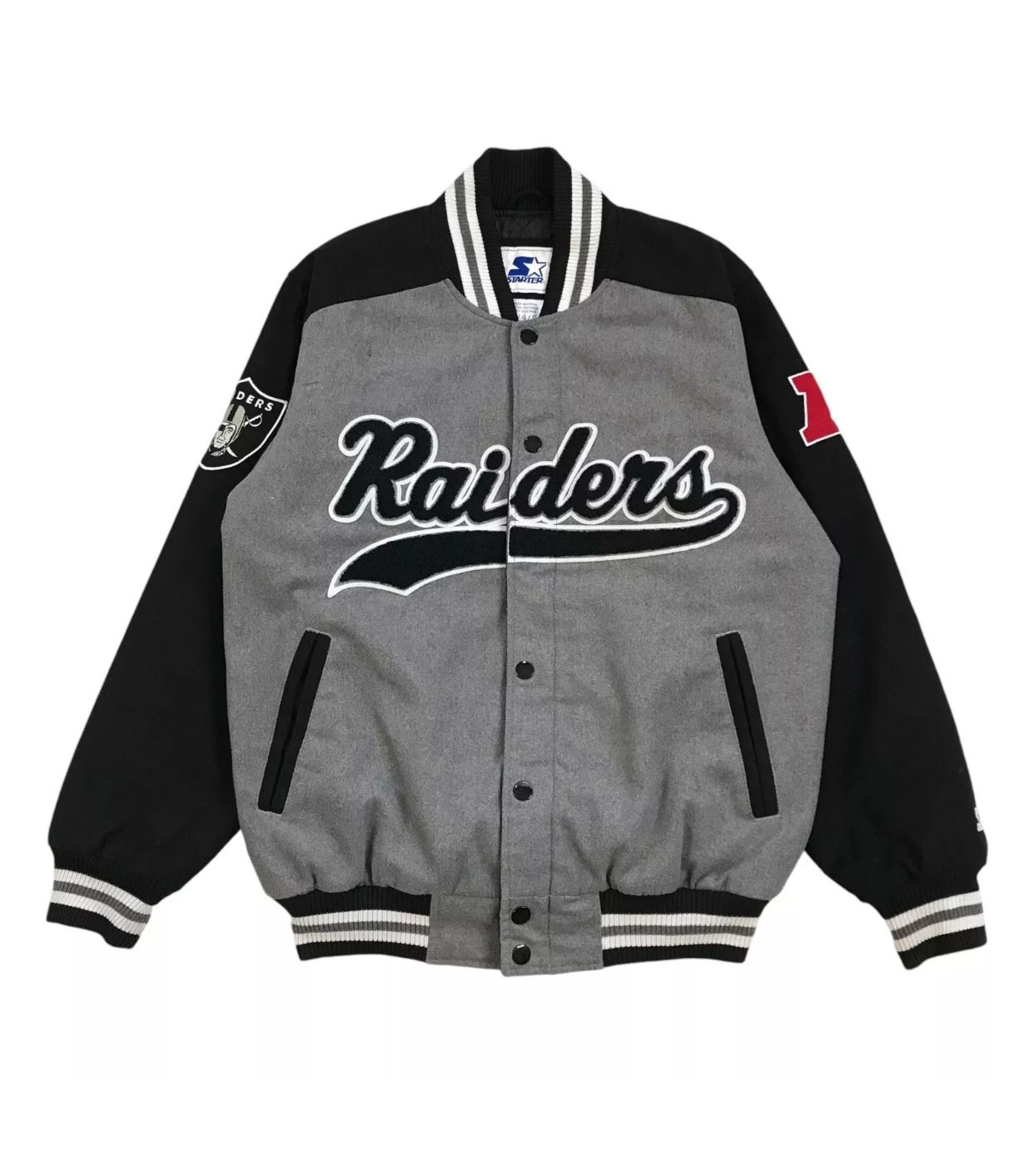 VINTAGE STARTER LA RAIDERS JACKET LARGE L BLACK LOS ANGELES