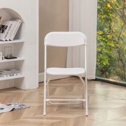 Plastic Folding Chair Party Chair  Event Folding Chair for Events & Parties, Indoors or Outdoors Sillas Para Fiesta Mesas Blanco Weight Capacity 800lb