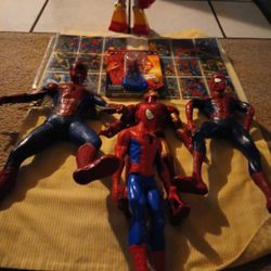 Spiderman ACTION FIGURES , IRON MAN, Transformers + Spider Man Trading Cards Marvel