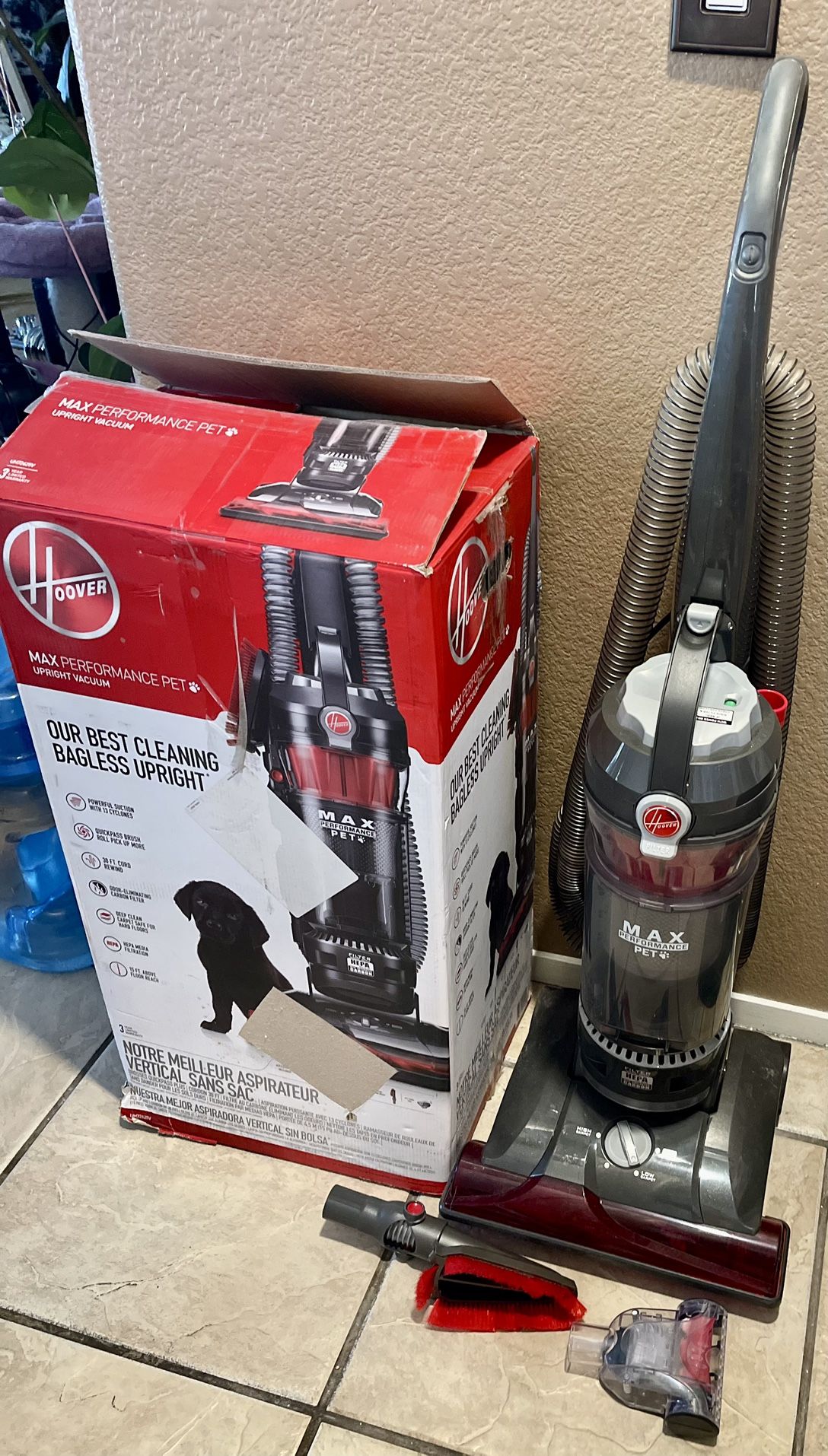 Hoover WindTunnel 3 Max Performance Pet, Bagless Upright Vacuum Cleaner, HEPA Media Filtration, For Carpet and Hard Floor,
