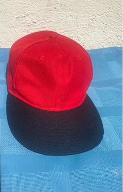 Red and Black Fitted Baseball Cap Hat