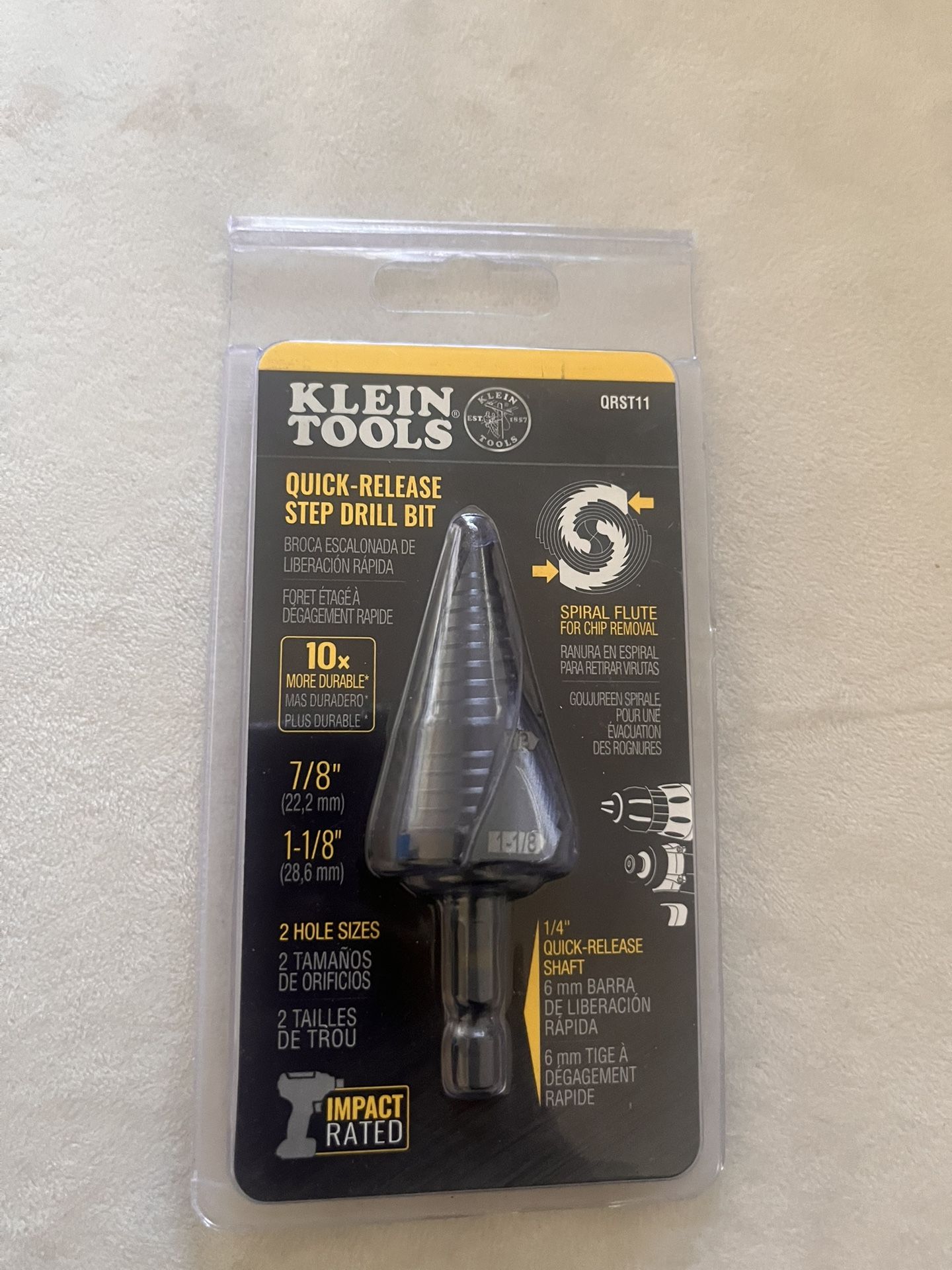 Brand New Klein Tool Step  Bit 1/4 Hex Never Used 