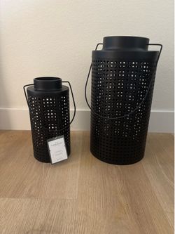 Brand new set of 2 black metal lanterns from Target