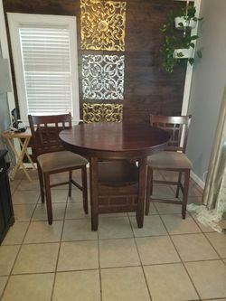 Real wood table with table insert 2 chairs