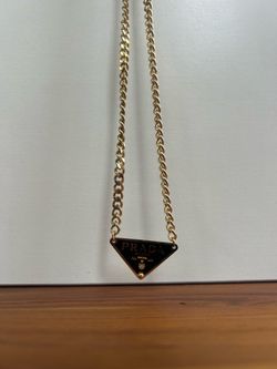 Gold chain - black triangle pendant