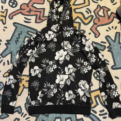 CSG Black and white floral hoodie