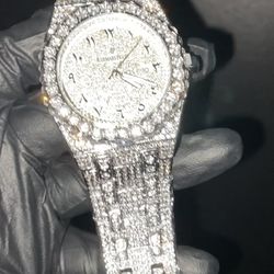 New VVS Moisonite diamond Watch Iced Royal Crystal