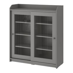 Ikea HAUGA Glass Door Cabinet Gray
